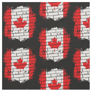 Canadese vlag op Brick Wall Stof