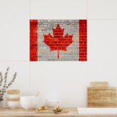 Canadese vlag op een muur poster (Keuken)