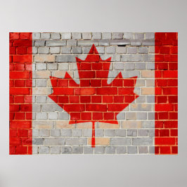 Canadese vlag op een muur poster