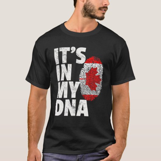 Canadese vlag op mijn DNA-kerstcadeau T-shirt (Voorkant)