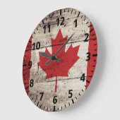 Canadese vlag op oude houten korrels grote klok (Hoek)