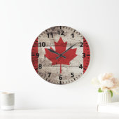 Canadese vlag op oude houten korrels grote klok (Huis)