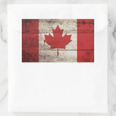 Canadese vlag op oude houten korrels rechthoekige sticker (Tas)
