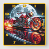 Canadese vlag op zomerfestival vierkante klok (Voorkant)