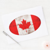 Canadese vlag ovale sticker (Envelop)
