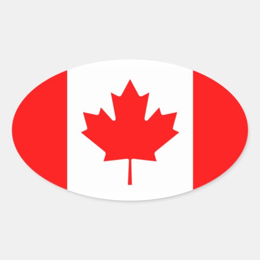 Canadese vlag ovale sticker (Voorkant)