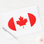 Canadese vlag ovale sticker (Envelop)