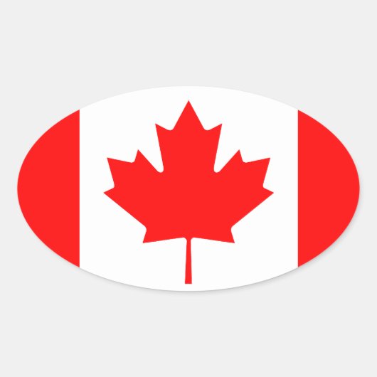 Canadese vlag ovale sticker | Vlag van Canada (Voorkant)