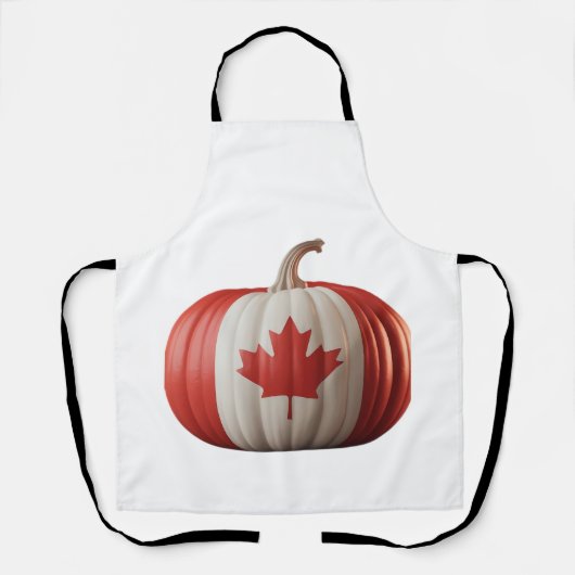 Canadese Vlag Pompoen Esblad Thanksgiving Over Schort (Voorkant)
