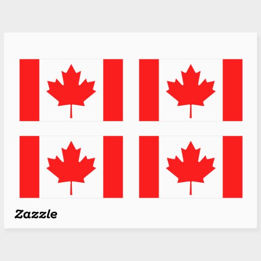 Canadese vlag rechthoekige sticker (Vel)