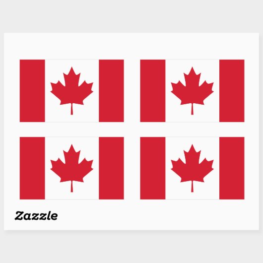 Canadese vlag rechthoekige sticker (Vel)