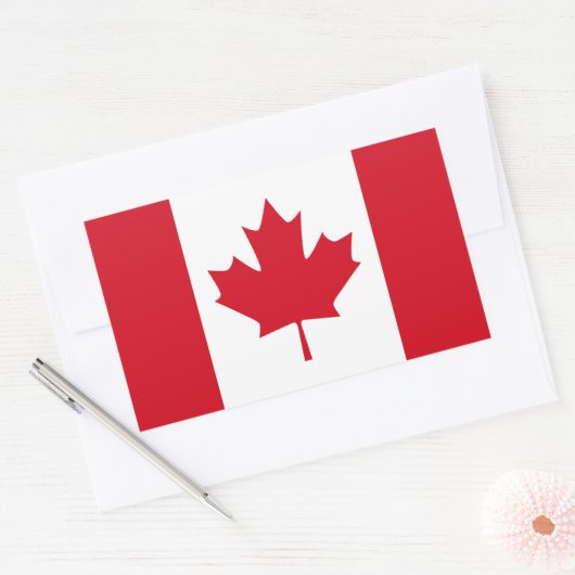 Canadese vlag rechthoekige sticker (Envelop)