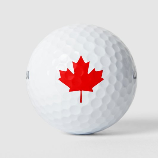 Canadese Vlag Rode Esblad Golfballen (Voorkant)