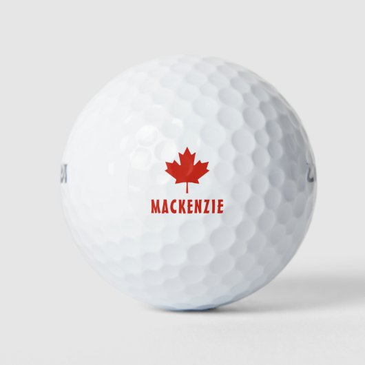 Canadese vlag Rode esdoorn blad Canada Day Name Te Golfballen (Voorkant)