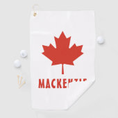 Canadese vlag Rode esdoorn blad Canada Day Name Te Golfhanddoek (Insitu)