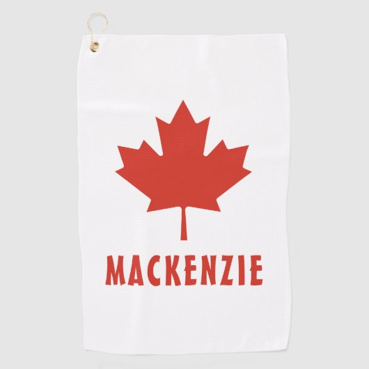 Canadese vlag Rode esdoorn blad Canada Day Name Te Golfhanddoek (Voorkant)