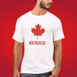 Canadese vlag Rode esdoorn blad Canada Day Name Te T-shirt