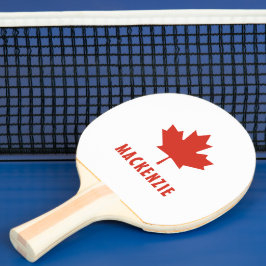 Canadese vlag Rode esdoorn blad Canada Day Name Te Tafeltennisbatje