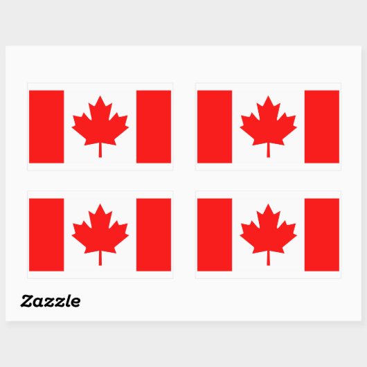 Canadese vlag Rode grafische kunst Rechthoekige Sticker (Vel)