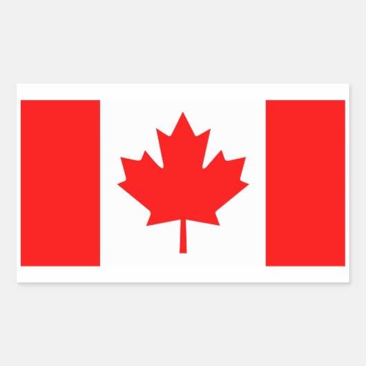 Canadese vlag Rode grafische kunst Rechthoekige Sticker (Voorkant)