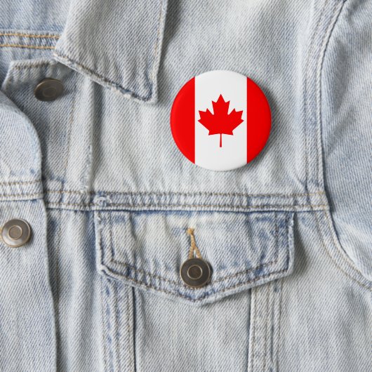 Canadese vlag ronde button 5,7 cm (In situ)