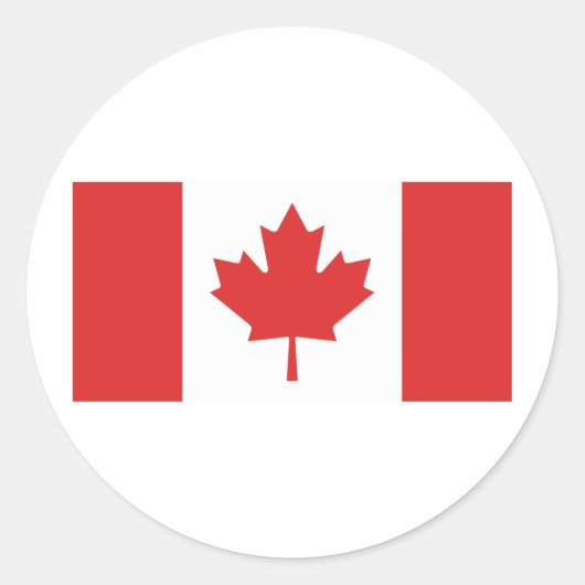 Canadese vlag ronde sticker (Voorkant)