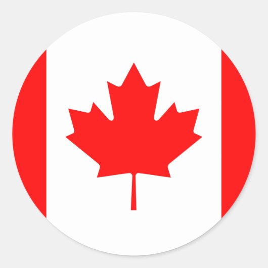 Canadese vlag ronde sticker (Voorkant)
