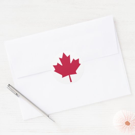 Canadese vlag ronde sticker (Envelop)