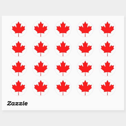 Canadese vlag ronde sticker (Vel)