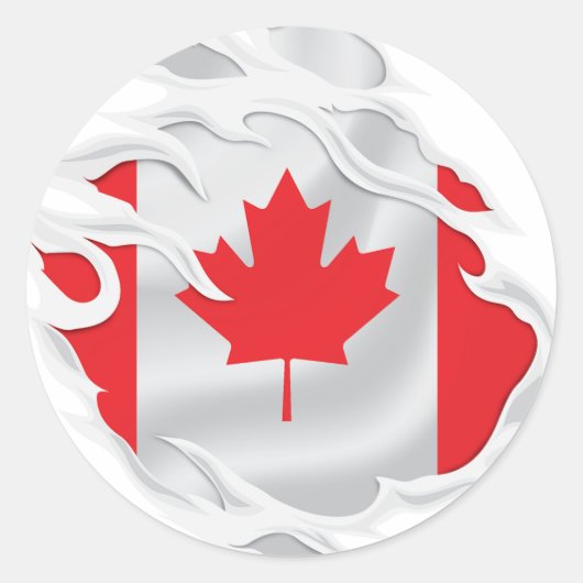 Canadese vlag ronde sticker (Voorkant)