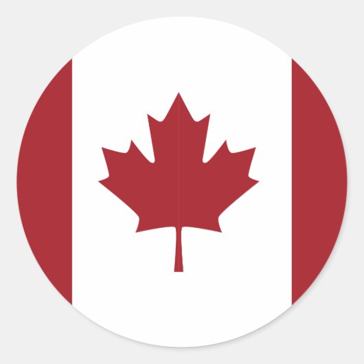 Canadese vlag ronde sticker (Voorkant)