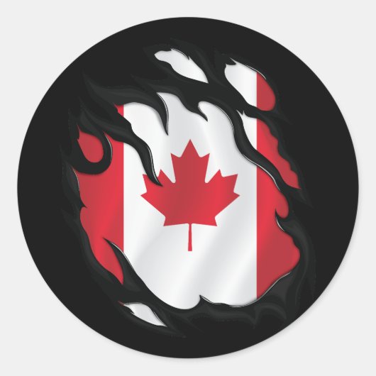 Canadese vlag ronde sticker (Voorkant)