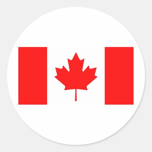 Canadese vlag ronde sticker (Voorkant)