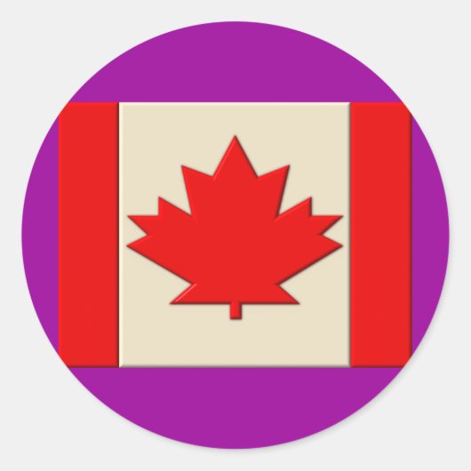 Canadese vlag ronde sticker (Voorkant)