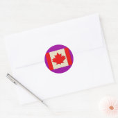 Canadese vlag ronde sticker (Envelop)