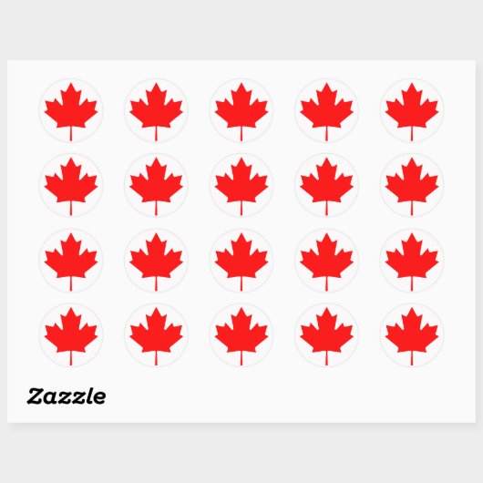 Canadese vlag ronde sticker (Vel)