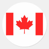 Canadese vlag ronde sticker (Voorkant)