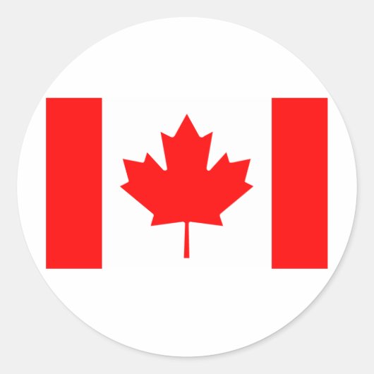 Canadese vlag ronde sticker (Voorkant)
