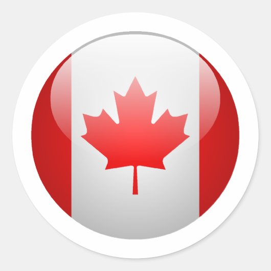Canadese vlag ronde sticker (Voorkant)