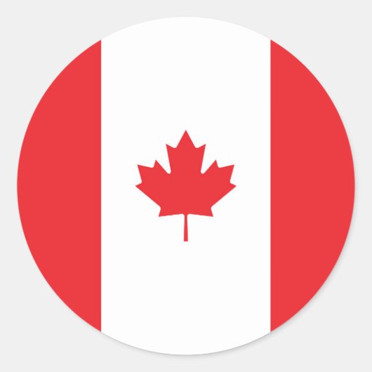 Canadese vlag ronde sticker (Voorkant)