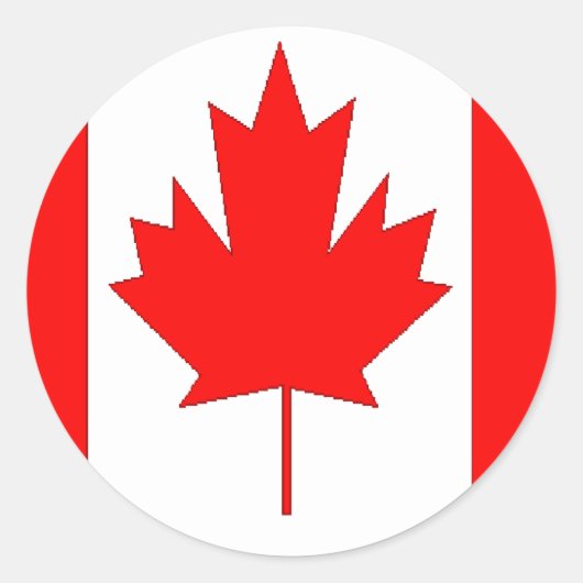 Canadese vlag ronde sticker (Voorkant)