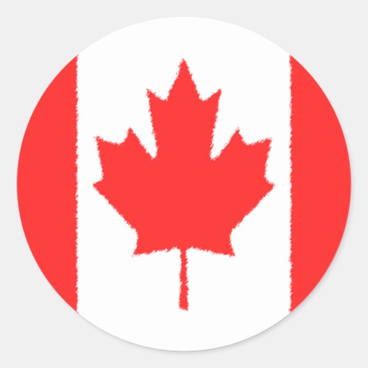 Canadese vlag ronde sticker (Voorkant)