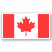 Canadese Vlag Rood en Wit Grafisch Ontwerp Sticker (Voorkant)