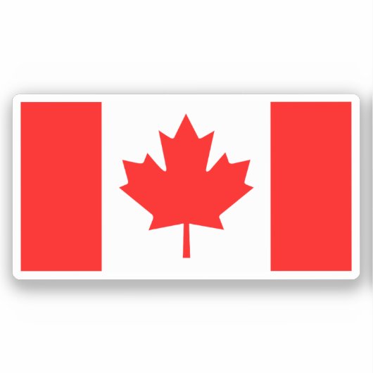 Canadese Vlag Rood en Wit Grafisch Ontwerp Sticker (Voorkant)