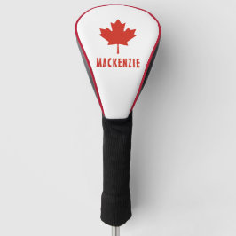 Canadese Vlag Rood Esblad Canada Dag Naam Tekst Golfheadcover
