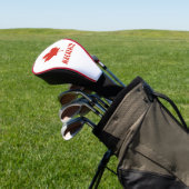 Canadese Vlag Rood Esblad Canada Dag Naam Tekst Golfheadcover (Insitu)