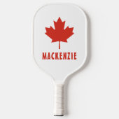 Canadese Vlag Rood Esblad Canada Dag Naam Tekst Pickleball Paddle (Achterkant)