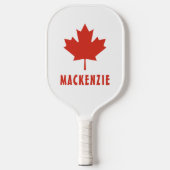 Canadese Vlag Rood Esblad Canada Dag Naam Tekst Pickleball Paddle (Voorkant)