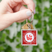 Canadese Vlag Rood Letters LIEFDE Wit op Rood Sleutelhanger (Hand)