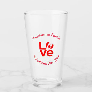 Canadese Vlag Rood LIEFDE Gepersonaliseerde Tekst Glas